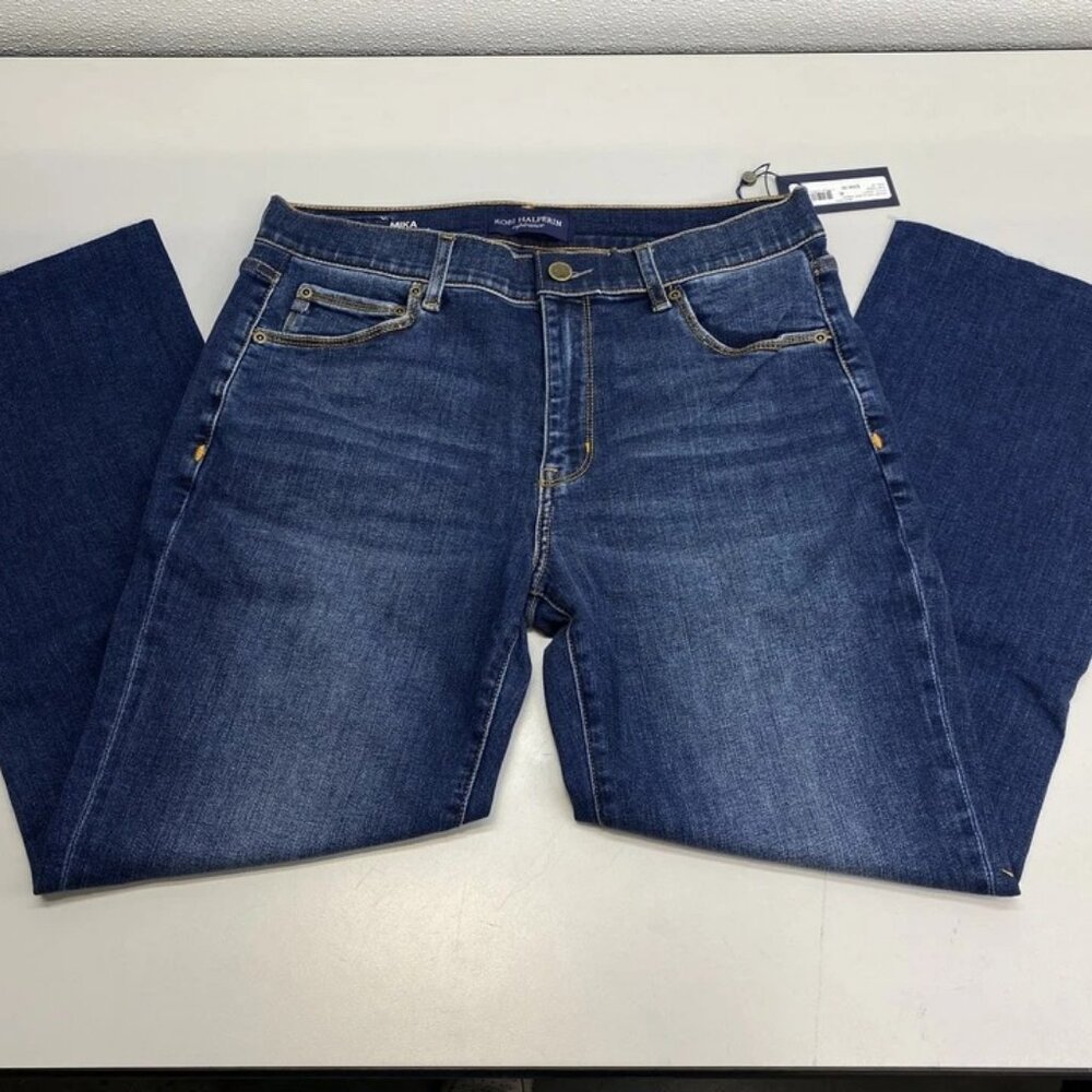 Kobi Halperin Women's Mika Cropped Raw Cut Jeans Super Indigo Blue Size 31